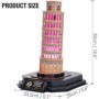 Marile Arhitecturi ale lumii Puzzle 3D Turnul din Pisa editie luminoasa 42 piese